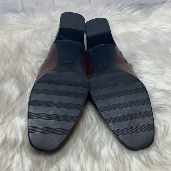 Munro Brown Leather Square Heel Mules Sz 10 - Picture 6 of 6